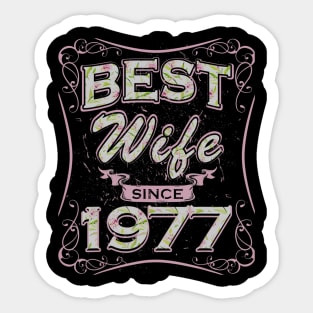 43rd Wedding Anniversary Gifts 43 years Best Wife Since 1977 Sticker